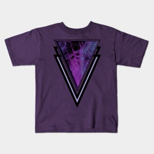 purple magical triangle spiderweb - goth witch Kids T-Shirt